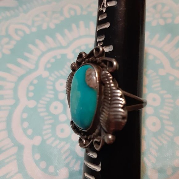 Vintage Turquoise Ring Sz 6.5 - Picture 3 of 3